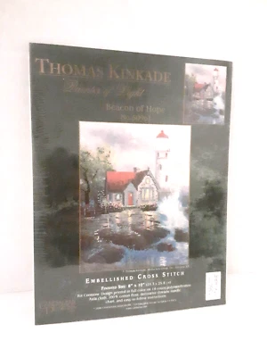 Vtg Thomas Kinkade Cross Stitch Kit Painter Of Lighter Beacon Of Hope 50961 NOS - Image 1 of 4