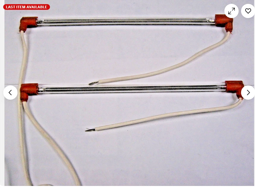 Комплект из двух кварцевых нагревательных элементов 17 1/2 дюйма длиной - Изображение 1 из 1