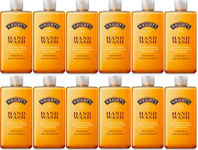 WRIGHT'S Wrights Liquid Pump Hand Wash Coal Tar Fragrance Soap 250ml X 12