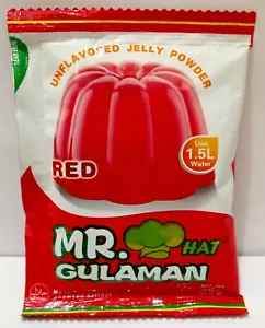 Polvo de jalea sin sabor Mr. Hat Gulaman ROJO (4 sobres x 25 g) - Imagen 1 de 2