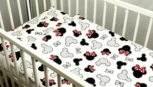 2 3 4 5 pc bedding set nursery baby 100% cotton for cot bed mickey mouse red - Picture 1 of 1