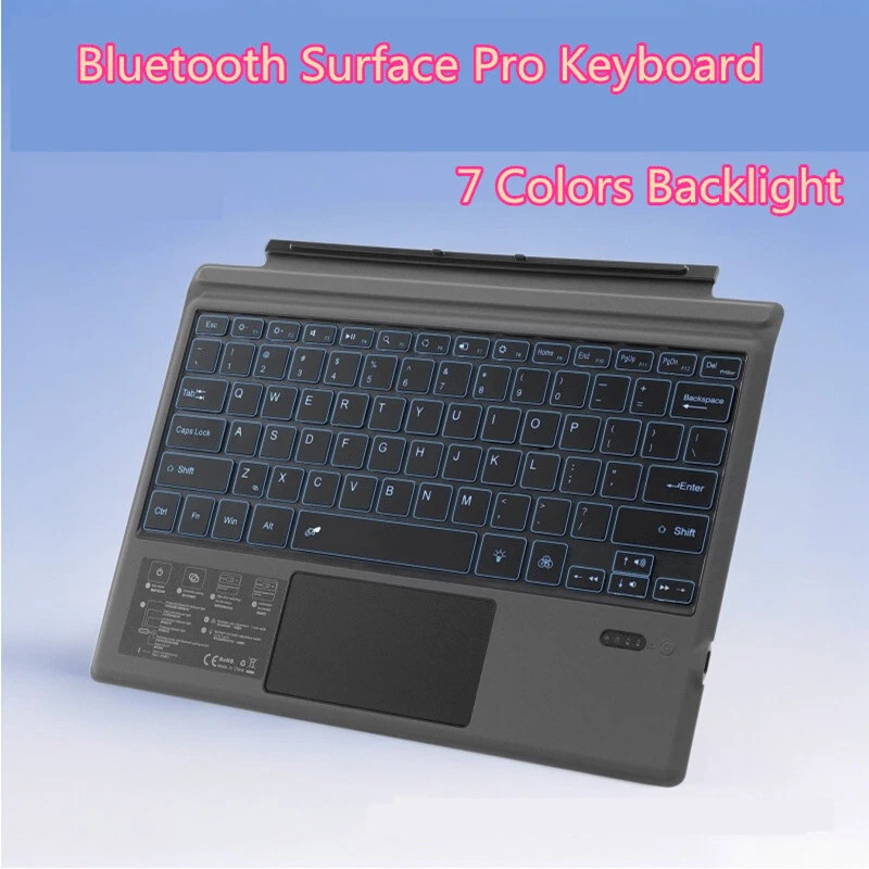 For  Surface Pro 4 5 6 7  keyboard  Bluetooth Magnetic Black US Type Cover - Image 1 of 4