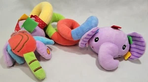 Sozzy Plush Baby Toy Multicolored Coiled Stuffed Elephant Hanging Crib Stroller - Picture 1 of 1