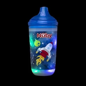 Nuby 10 Oz. No-Spill Insulated Light Up Gray Easy Sippy Cup - Picture 1 of 13