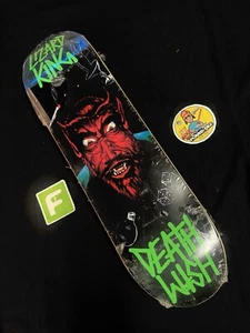 RARO Lizard King Red Devil Deathwish tabla de skate Creeps Pro Rider encogimiento - Imagen 1 de 8