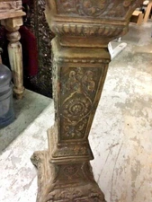 Pedestal Brass Vintage High Relief Hand made Brass Pedestal