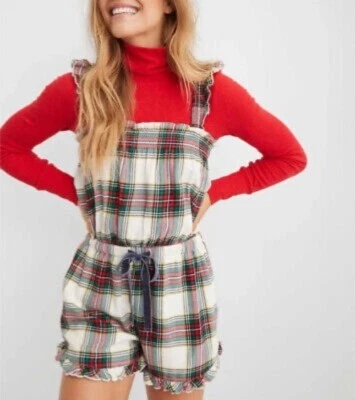 Mameluco de franela AERIE talla S multicolor a cuadros de una pieza mezcla de algodón salón de vacaciones Foto 1 de 4