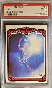 PSA 9 RC Gene Simmons 1978 Donruss KISS Series 1 Rookie First Edition 6^ PSA 10 - Picture 1 of 2