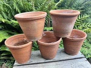 "Macetas de terracota lanzadas a mano X5 7""x6""" - Imagen 1 de 6