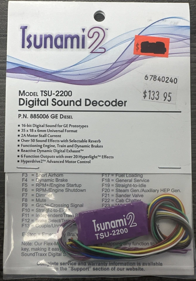 Soundtraxx #885006 Tsunami 2 Model TSU-2200 Digital Sound Decoder - GE Diesels - Image 1 of 3