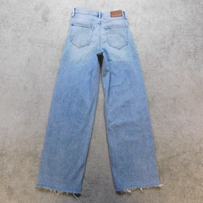 STAINS Hidden Los Angeles Palazzo Jeans Womens 26 Light Blue Denim Wide Leg Raw - Image 1 of 4