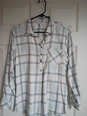 Camisa SONOMA PM Goods for Life Estampado a Cuadros Cuello Popover Talla Pequeña Mediana Foto 1 de 4