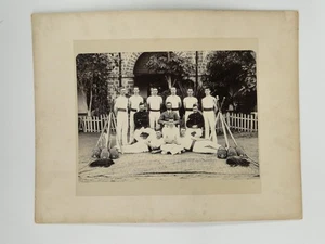 York & Lancaster Regiment British Army Indian Clubs Team c1890 VTG Albumen Photo - Picture 1 of 2