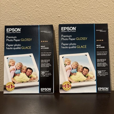 Epson Premium 5x7 Glossy Photo Paper - 40 Sheets (2 Packs of 20) - Image 1 of 2