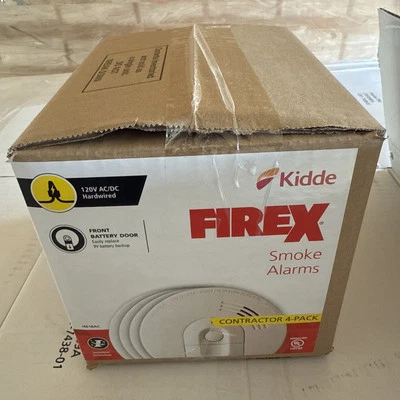 Kidde I4618AC 120V AC wire-in Hush Smoke Alarm with Battery Backup - 4 Pack - Image 1 of 2