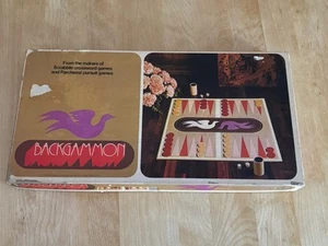 Vintage 1975 Selchow & Righter Backgammon Board Game #85 Set Wooden Pieces - Picture 1 of 5