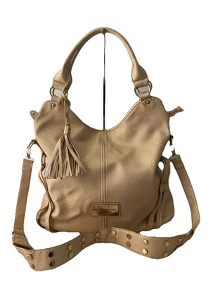 Marc NY Andrew Marc Hobo Crossbody Shoulder Bag Tote Light Gold Large READ - Image 1 of 4