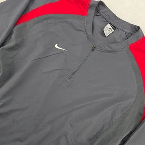Nike Storm Fit Mens Gray Red Half Zip Pullover Jacket Size Small - Picture 1 of 17
