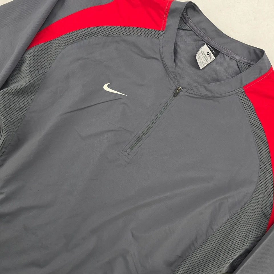 Nike Storm Fit Mens Gray Red Half Zip Pullover Jacket Size Small - Image 1 of 4