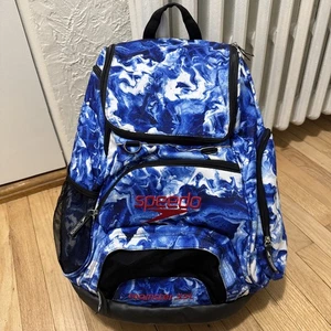 Speedo Teamster 35L Blue/White/Red Swim Backpack - Picture 1 of 10