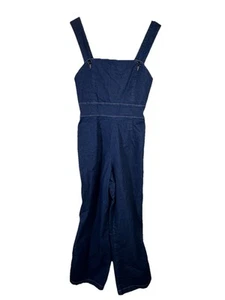 Hell Bunny Overalls Jumpsuit Women Small Wide Leg Hippie Boho 70s 80s Retro - Picture 1 of 8