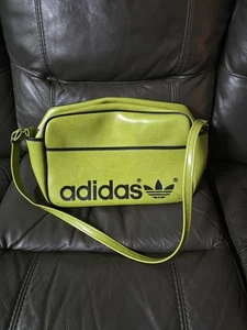 Vintage 1970s Adidas Lime Green Leather Gym Bowl Bag Yugoslavia Art 4032 READ - Picture 1 of 12