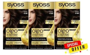 Syoss Oleo Intense 4-86 Chocolate Brown Ammoniakfrei Glänzende Haarfarbe 3er Pack - Bild 1 von 5