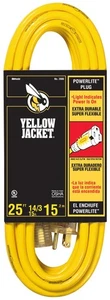 Yellow Jacket 2886 UL Listed 14/3 15 Amp Premium SJTW 25' (7.62M) Extension Cord - Picture 1 of 7