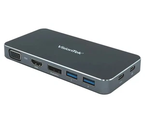 VisionTek VT200 USB-C Portable docking Station - Dual Display - 100W - Afbeelding 1 van 3