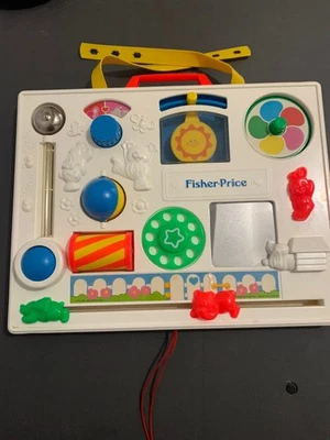 Vintage 1973 Fisher Price Activity Center Baby Toy Busy Board Working - Image 1 of 4
