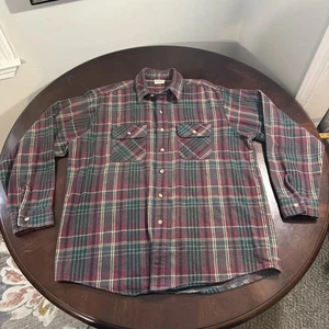 Plaid uomo alto vintage FiveBrother flanella multicolore XL anni 90 80 verde rosso - Foto 1 di 12