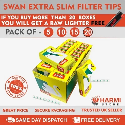 Swan Extra Slim Filter Tips – 120 Filters – Extra Fine Quality – Rolling Tips - Image 1 of 4