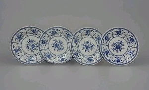 VTG Johnson Bros Indies Blue 6" Dessert Plates (Set of 4) England Ironstone EUC - Picture 1 of 7