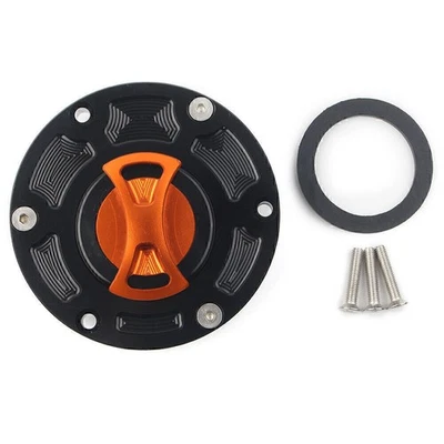 CNC Fuel Gas Tank Cap Fit Kawasaki Ninja 250R EX250 2008-2012 EX300 13-14 Orange - Image 1 of 4