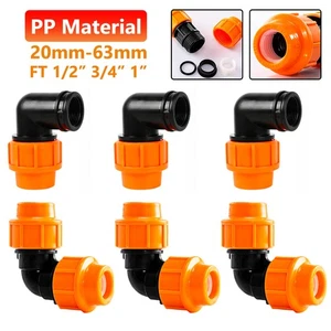 MDPE Compression Fitting 90° Elbow FBSP Water Pipe Connector Coupling 20-63mm - Picture 1 of 11