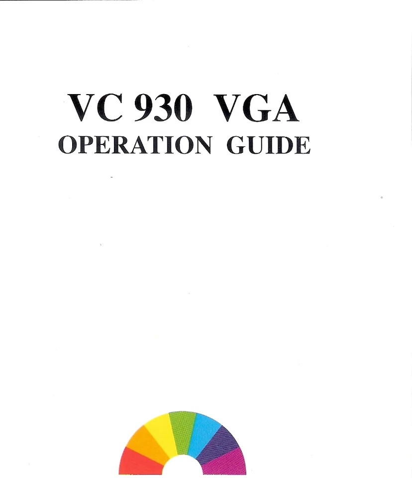 VC 930 VGA Graphic Card/Adapter Operation Guide Manual - Photo 1/1