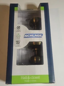 Schlage F10 GEO 609 Georgian Door Knob Hall&Closet Non Locking Antique Brass - Picture 1 of 7