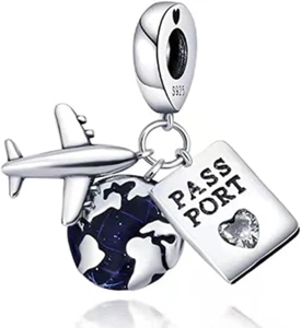 Fits for andora Charms Bracelet With Crystal Love Silver Charm - Picture 1 of 12