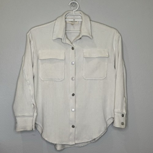 OFF WHITE Giacca camicia shacket velluto a coste Promesa piccola off white manica lunga bottoni davanti