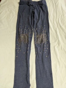 Crewcuts Girls Sz. 10 Blue/ Gold Design Knit Legging Pants. Cute, Comfortable - Picture 1 of 8