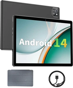 Tablet 10 Inch Android 14 Tablets, 6GB RAM 64GB ROM 1TB Expand, Quad-Core Proces - Picture 1 of 12