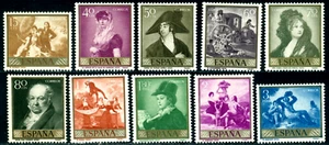 Goya 1958, día del sello, vendimia, sombrilla, vendedor de ollas, pinturas, España, M.1107, MNH - Imagen 1 de 2