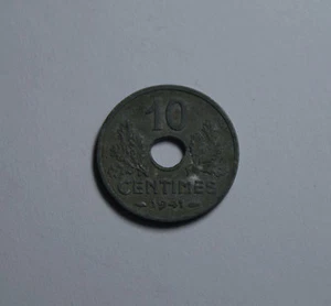 10 Centimes Vichy France France French Coin Francaise 1941 Coin Excellent!  - Picture 1 of 2