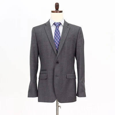 Express 40S Gray Sport Coat Blazer Jacket Solid 2B Wool - Image 1 of 4