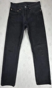 Y2K Levi’s 501 Jeans Uomo Taglia 31x34 Bottone Fly Nero Denim - Foto 1 di 15