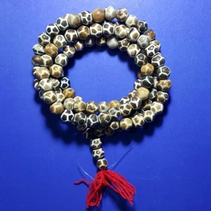 Rock ore Bead agate 108 eyed ancient dzi pure amulet necklace Myanmar eyes 藏珠 - Picture 1 of 12