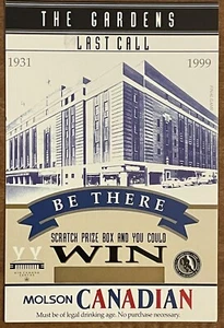Boleto para rascarse Toronto Maple Leaf Gardens 1998 temporada pasada juego final sin usar - Imagen 1 de 2