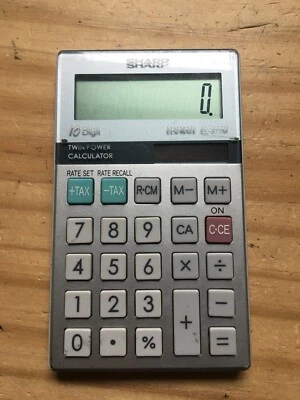 Vintage SHARP 10 Digit ELSI MATE EL-377M Twin Power Battery  Solar Calculator - Image 1 of 3