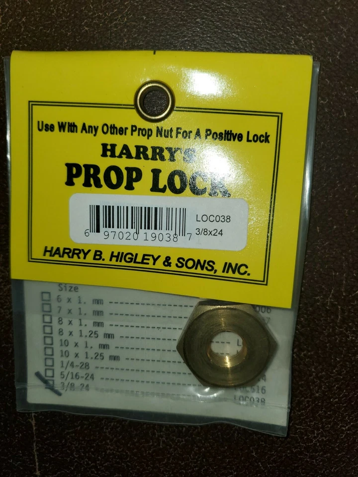 HARRY'S LITE LOCK  SPINNER NUT NEW  RC Airplane LOC038  3.8 x 24 BX5 - Image 1 of 2