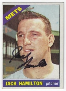 Autographed 1966 Topps JACK HAMILTON  New York Mets Baseball card #262-  COA - Picture 1 of 1